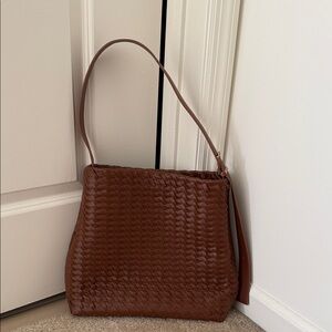 Elegant Brown Woven Shoulder Bag